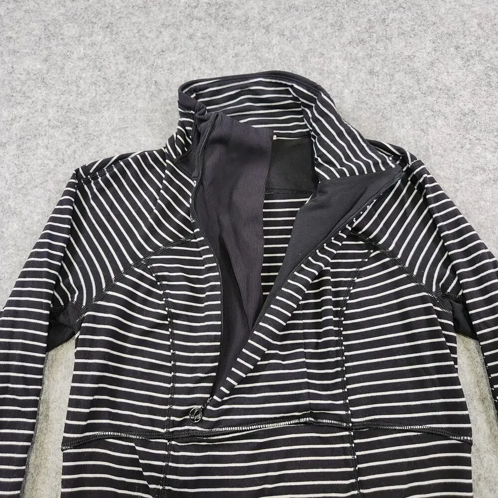 Lululemon Define Jacket Womens 6 Full Zip Scuba Activewear Yoga Athletic Stripe‎
